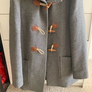 Grey duffle coat with faux fur hood Massimo Dutto size M